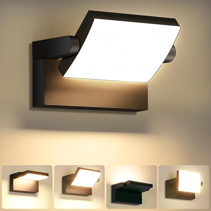 40W Outdoor LED Wall Light with 350° Rotatable Panel | 4000LM Flood Light, 3000K Exterior Lighting Fixture, Waterproof Die-Cast Aluminum Wall Sconce for Barn, Garage, Yard ﻿