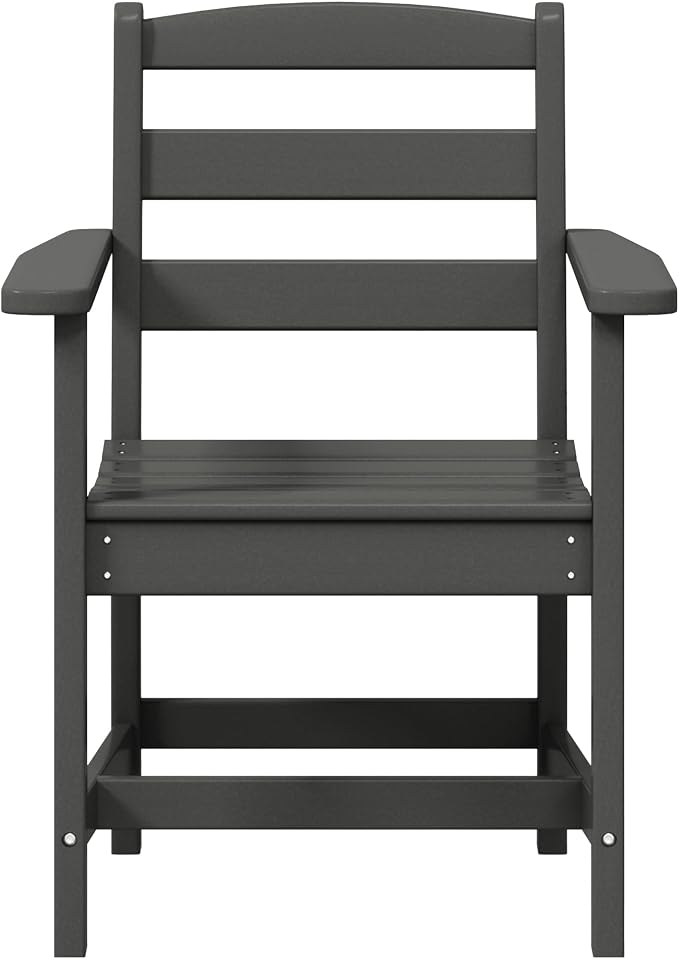 WestinTrends Ashore Outdoor HDPE Patio Classic Dining Arm Chair, Gray