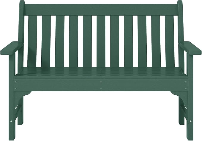 WestinTrends Malibu 3-Piece HDPE Outdoor Patio Furniture Couch and Coffee Table Set, Dark Green