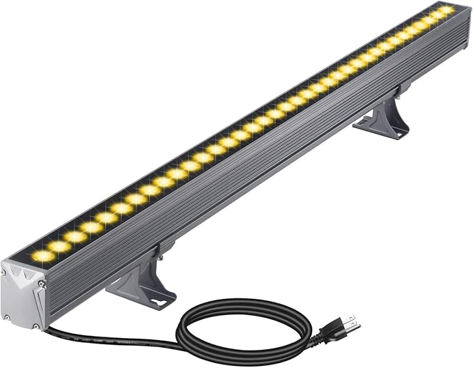 LED Wall Washer Light 36W 3000K Warm White – 4500LM 40″ Linear Light Bar, IP65 Outdoor Wall Wash Lighting for Landscape, Sign & Building, Plug-and-Play 120V Floodlight with 6.56ft Cord(Black)