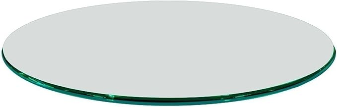 20 Inch Round Tempered Ogee Polished Edge Glass Table Top 1/2” Thick Round Glass Table Top Heavy Duty, Dining, Coffee, and Office Tables by Fab Glass and Mirror