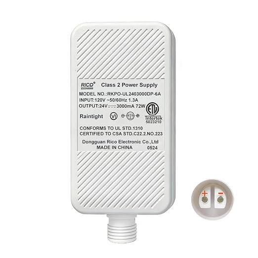 Class 2 Power Supply for Permanent Outdoor Lights,72W 24V 3A Power Adapter | LED Transformer Replacement and Suitable for Permanent Outdoor Light