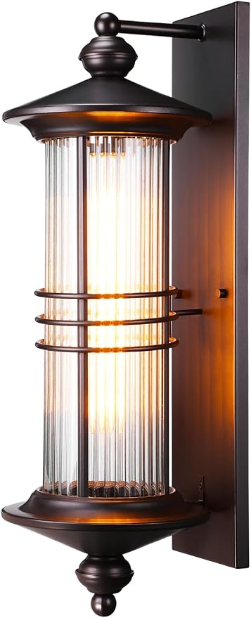 LEONLITE Large 23 Inch Outdoor Wall Lights, E26 Base, Oil Rubbed Bronze | Classical Style Wall Lantern, Max 60W, Industrial Exterior Light Fixtures Wall Mount, Porch Light, Wall Sconce for Garage