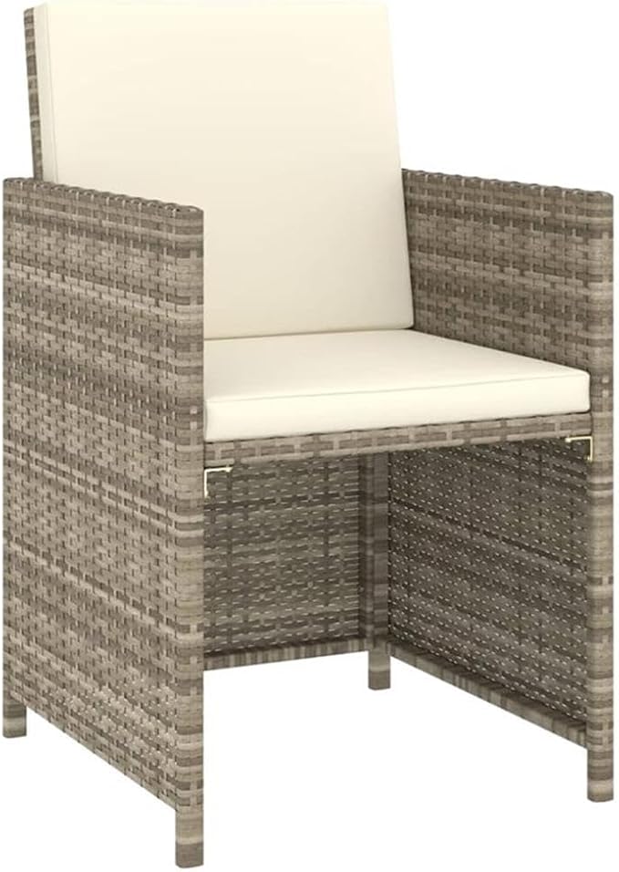 Afuera Living 6-Piece Synthetic Poly Rattan Outdoor Patio Dining Set, Beige/Cream Finish, Weather-Resistant PE Rattan with Cushions, Modern Style for Garden or Terrace, Seats Up to 6 People