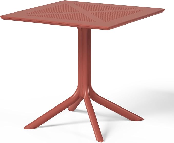 WestinTrends Playa 31.5" Square Plastic Outdoor Patio Dining Table for 4, Red