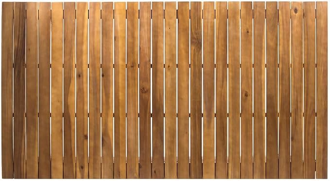 Merax Outdoor Dining Table Set for 6, Acacia Wood 68.5" Rectangle Table with Slat Tabletop + 6 Armchairs with Curved Back & Armrest & Water-Resistant Cushions, Patio Dining Set, Teak Finish