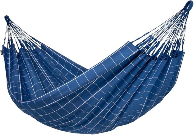 LA SIESTA Brisa Double Outdoor Hammock — Colombian-Made Polypropylene, UV & Weather Resistant, for Backyard & Patio - Marine