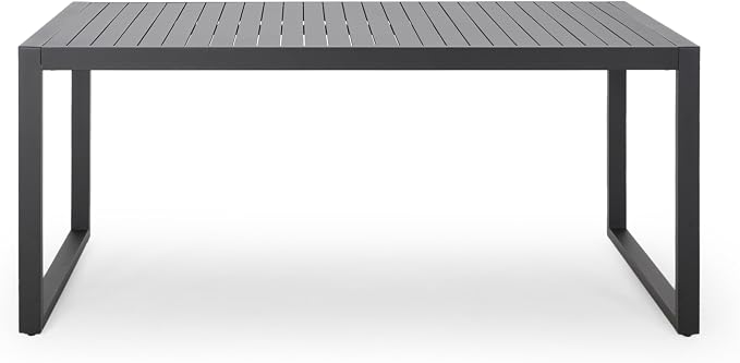 GOWE Outdoor Aluminum Dining Table, Black