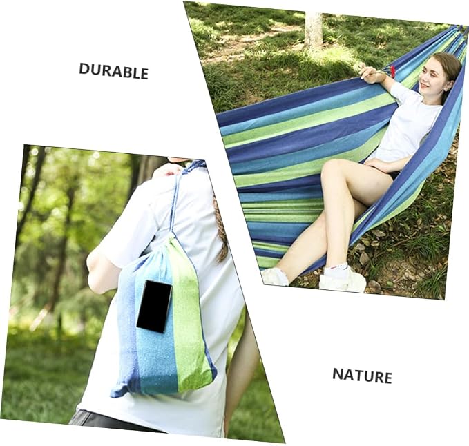 Widened Double Hammock for Adults Camping Hiking Swing Portable Outdoor Travel Hammock Sturdy and Canvas