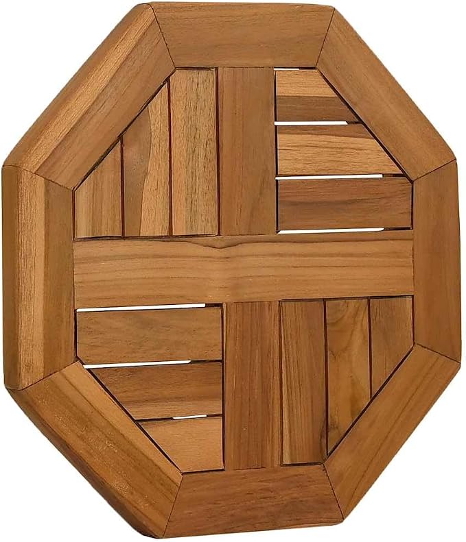 vidaXL Table Top, Replacement Board, Furniture Top for Garden Outdoor Patio Desk Furniture, Exterior Table Top, Octagonal Solid Wood Teak