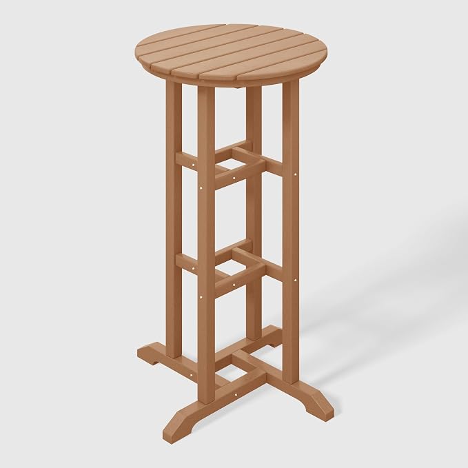 WestinTrends Malibu 42" Counter Height Round Outdoor Patio Bistro Bar Table, Teak