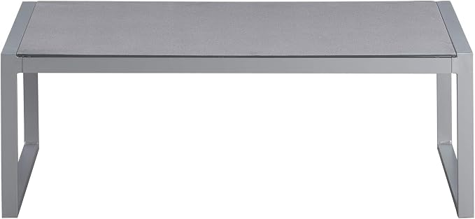 Elle Decor Tropez Mesh Outdoor Patio Furniture Collection with Metal Frame Coffee Table, Gray