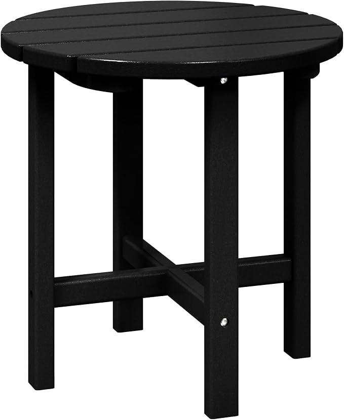 HDPE Altura Round 18" Side Table, Black