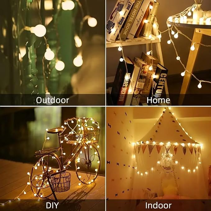 RaThun Globe String Lights 65.6 Ft. 160LEDs 8 Modes with Remote,USB Fairy Lights Plug in,Waterproof LED String Lights for Indoor Outdoor Bedroom Party Wedding Garden Christmas Tree Decor,Warm White