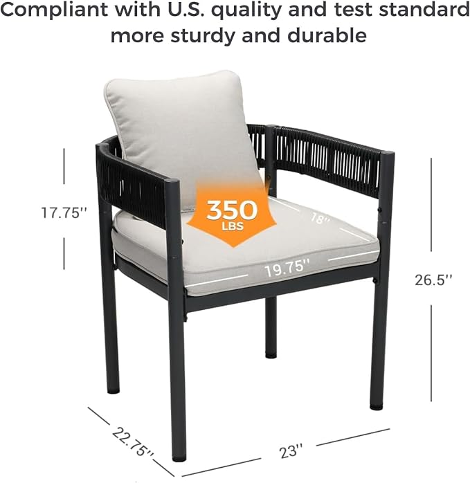 Grand patio 5-Piece Expandable Table Dining Set for 6 to 10, Aluminum Outdoor Dining Table with Glass Tabletop, Metal Woven Wicker Fixed Patio Chairs with Cushions for Yard, Poolside, Deck (Black)