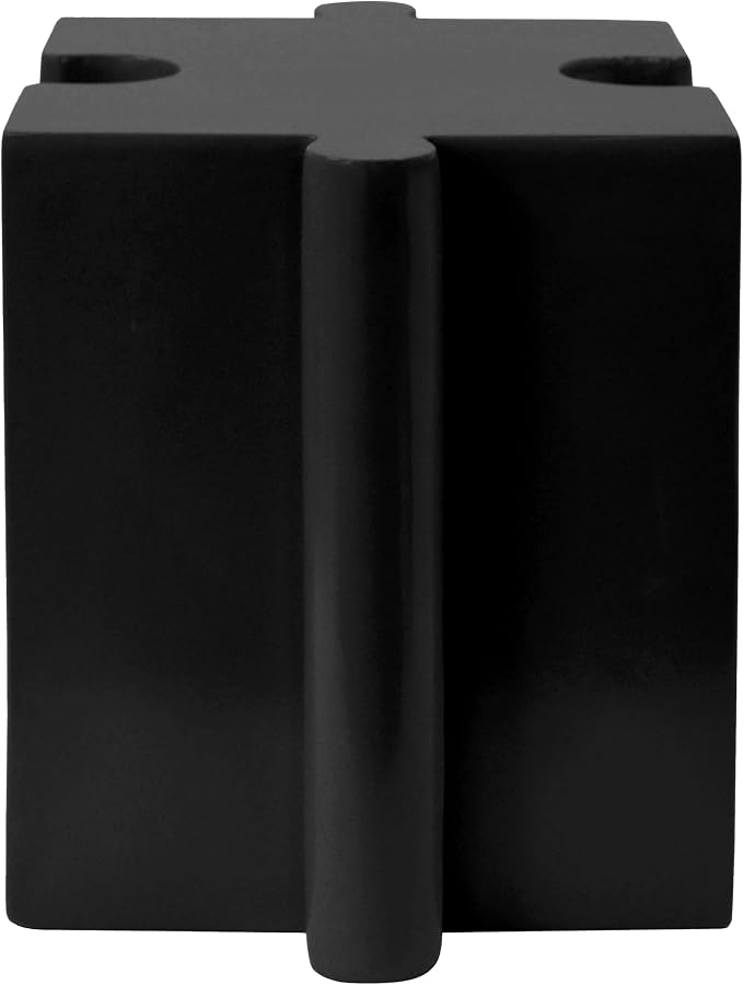 Christopher Knight Home Daton 3 Piece Interlocking Outdoor Side Table Set, Modular Lightweight Concrete Coffee Table, Convertible MGO End Table for Indoor&Outdoor, Design for Creative Set Up, Black