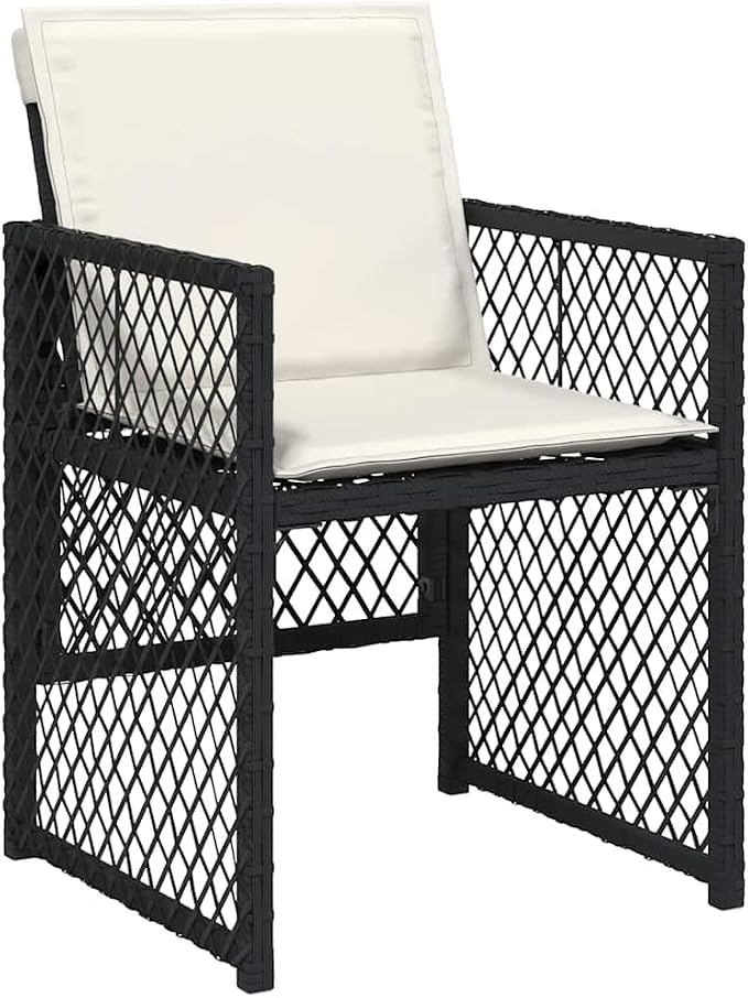 11 Piece Garden Dining Set, Outdoor Patio Furniture with Cushions, Foldable Synthetic Poly Rattan Table and Chairs for Backyard, Terrace, Seats 10