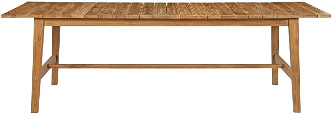 Modway Dorset Teak Wood Outdoor Patio 98.5" Dining Table in Natural