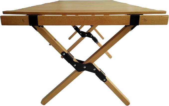 Portable Foldable Patio Dining Table Made of Natural Wood, Multi-Function Design for Indoor and Outdoor Applications