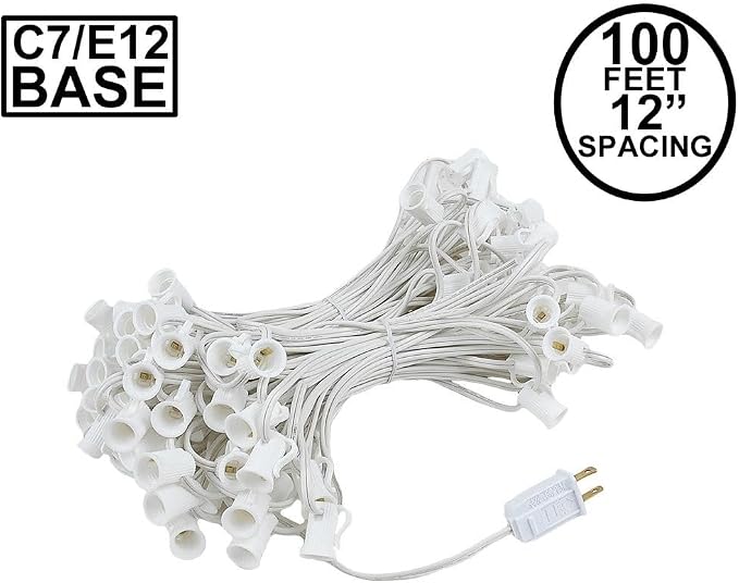 Novelty Lights 100 Foot C7 Outdoor String Lights, Patio Christmas Stringer