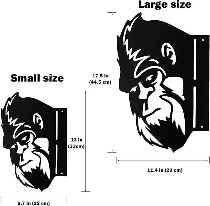17.5x11.4 IN Sasquatch Peek Metal Sign Bigfoot Yard Decor | Funny Big Foot Animal Cutout Plaque Sculpture Silhouette Tree Fence Garden Patio House Wall Porch Man Cave Cabin