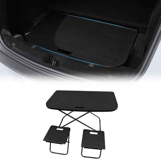 Foldable Picnic Table for Tesla Model Y 2021-2026 Camping Car Table Board Eating Laptop IPad or Notebook for Tesla Model Y Accessories for Travel Hiking Picnic BBQ Fishing Beach