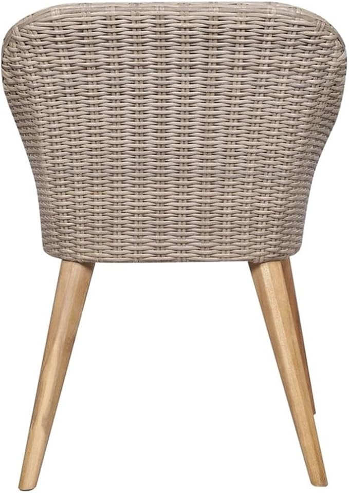 BOWERY HILL 9-Piece Outdoor Patio Dining Set, Brown PE Rattan, Glass Table, Powder-Coated Finish, Removable Cushioned Covers, Seating for 8, Durable Garden Furniture for Terrace or Balcony Use