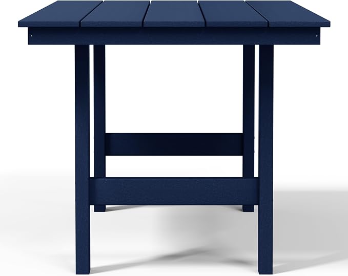 WestinTrends Ashore 6-Piece Outdoor HDPE Patio Dining Table Set with Bench, Navy Blue