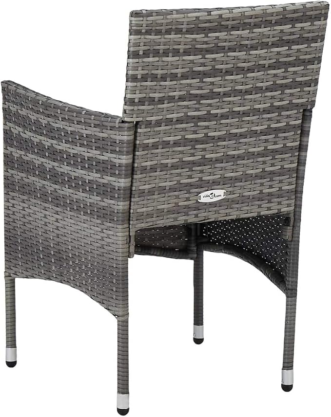 3 pcs Patio Dining Set & Conversation Set Anthracite Steel Balcony Furniture Outdoor Patio Furniture Set for Front Porch Lawn Backyard 43.3 x 20.9 x 28.3 in
