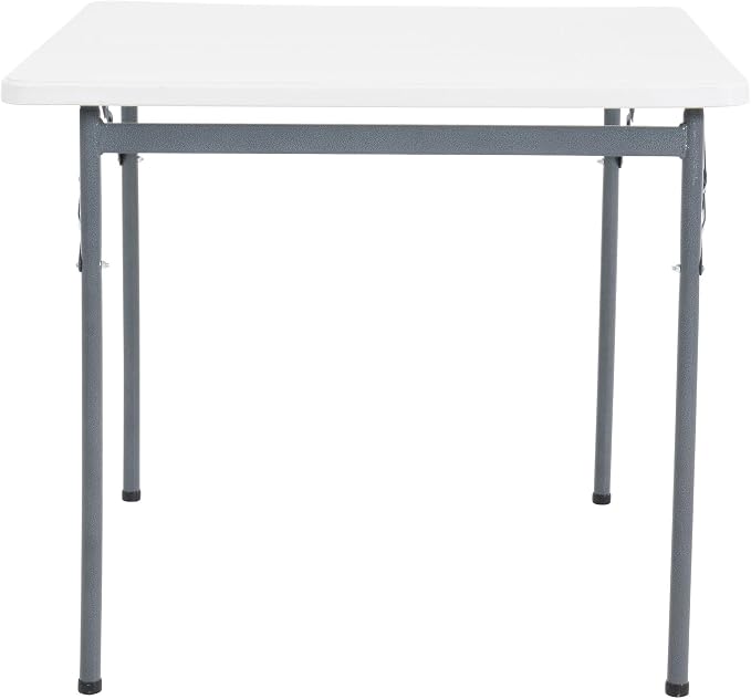 Peakform Multipurpose Banquet Squared Table Lightweight Folding Durable Desk with Secure Base for Indoor and Outdoor Events, 34 Inch, White