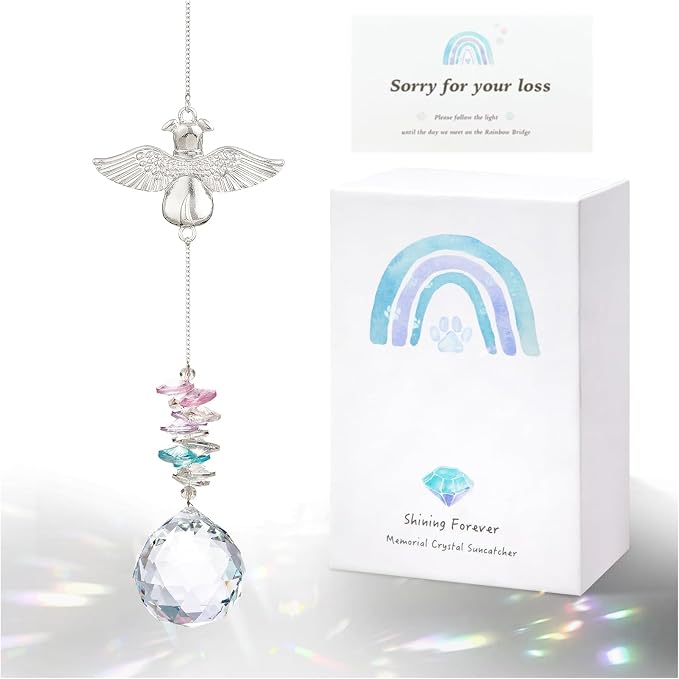 Loss of Dog Sympathy Gift, Dog Memorial Suncatcher, Pet Loss Sympathy Gifts | Angel Dog Passing Away Remembrance Bereavement Gift