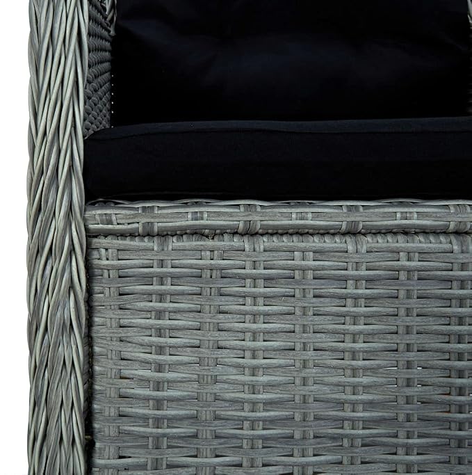 vidaXL 9 Piece Patio Dining Set in Light Gray/Black