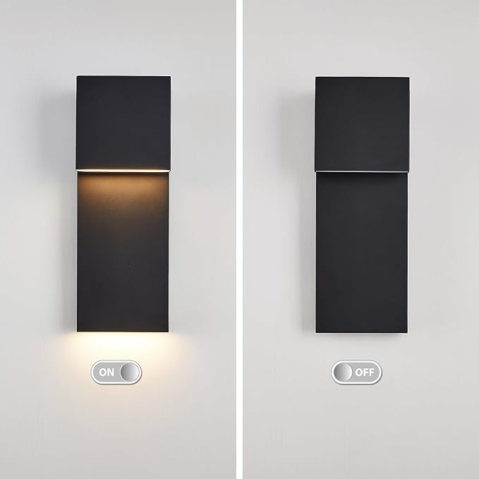 Tarentlight Modern LED Outdoor Wall Sconce 17W Integrated LED Outdoor Wall Mount,Anti Rust Textured Black Suit for Wet Locations and All Rooms,Easily Installed in Any Direction.Bulb Included.