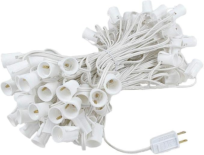100 Foot G50 Outdoor Patio String Lights with 125 Clear Globe Bulbs