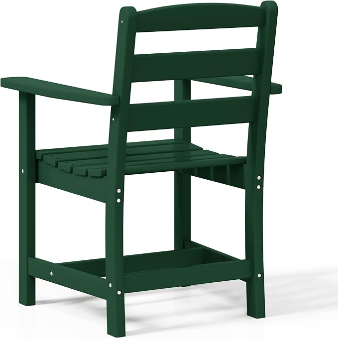 WestinTrends Ashore Outdoor HDPE Patio Classic Dining Arm Chair, Dark Green