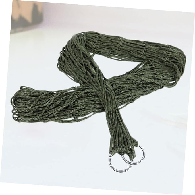 Army Green Hammock Mesh Camper Accessory Nylon Rope Camping Swing Chair