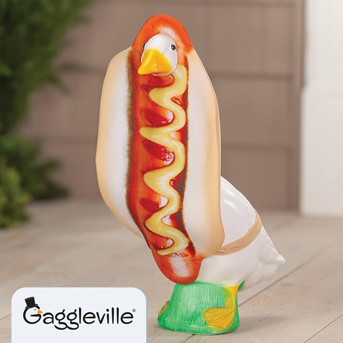 Gaggleville Hot Dog Goose Outfit, Fits Large 23" H Statue, by Fox Valley | Traders