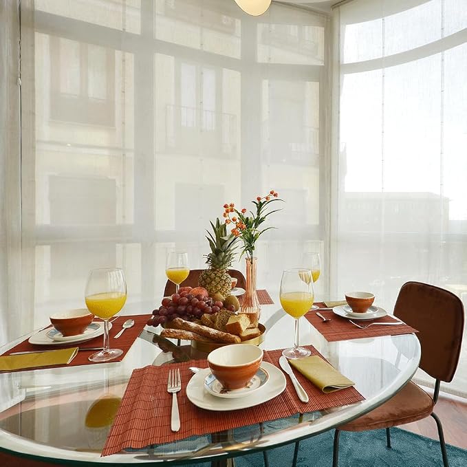 Dulles Glass 60 inch Round Glass Table Top - Tempered - 1/4" Thick Glass Surface, Safe Beveled Edge, Multipurpose for Dining Table, Patio, Coffee and End Table
