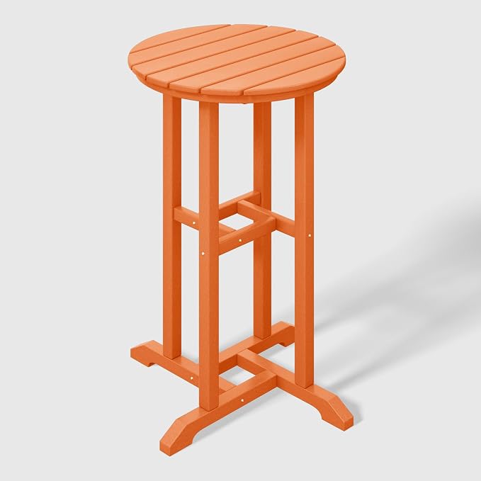 WestinTrends Malibu 37" Counter Height Round Outdoor Patio Bistro Bar Table, Orange