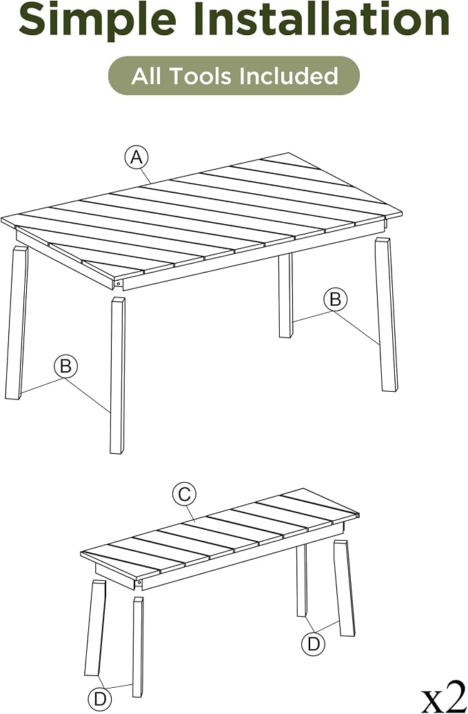 3 Pieces Acacia Wood Table Bench Dining Set for Outdoor & Indoor Furniture with 2 Benches, Picnic Beer Table for Patio, Porch, Garden, Poolside (Acacia Wood@231)