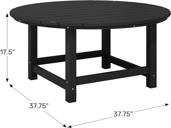 WestinTrends Malibu Low Outdoor HDPE Round Patio Coffee Table, Red