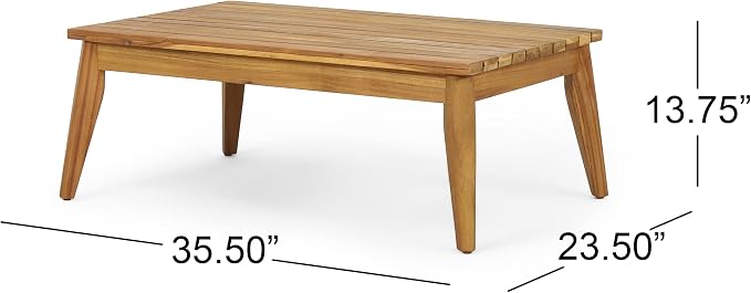 4-Piece Acacia Wood Patio Furniture Set, Outdoor Conversation Set with Rope Weave, Loveseat, 2 Chairs & Coffee Table, Teak