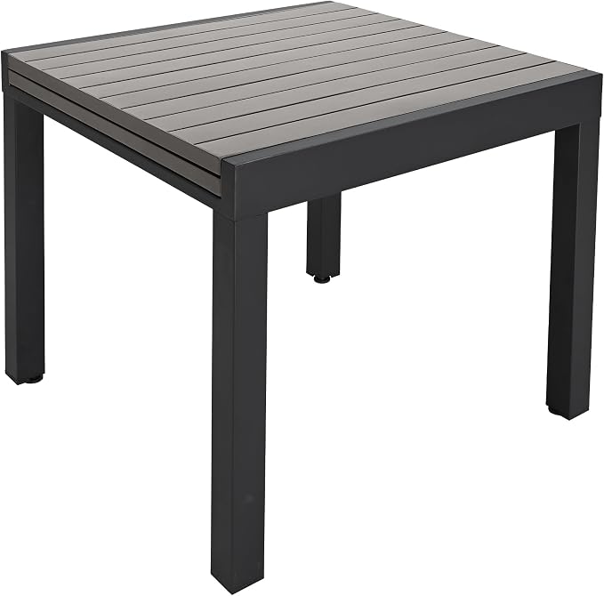 Expandable Patio Dining Table for 4-6 Person, Aluminum Extendable Outdoor Table, 32"-65" Adjustable Patio Table, Square/Rectangular Outdoor Accent Table for Garden, Backyard, Poolside, Gray