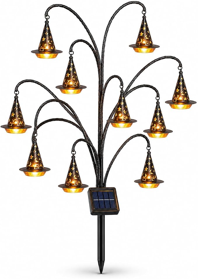 Halloween Solar Tree Stump Light, Glowing Ghost Garden Stake Lantern for Outdoor ，Style C