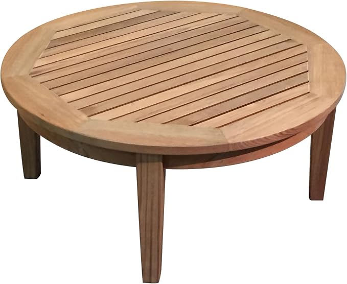 Atlantic Round Teak Outdoor Coffee Table, Natural