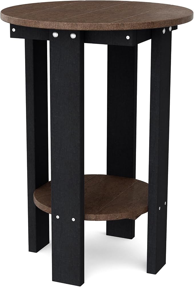 Wildridge Heritage Balcony Table, Tudor Brown and Black - Outdoor Weather Resistant Recycled Plastic Furniture for Patio