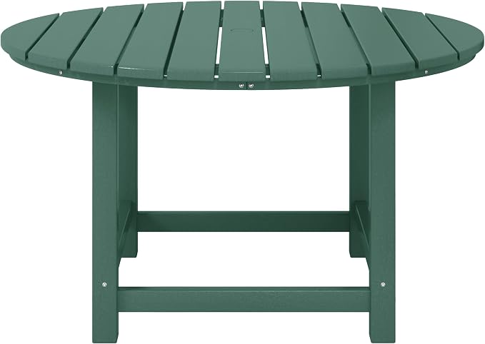 WestinTrends Malibu Kids Outdoor Patio Furniture HDPE 38" Wide Round Dining Table, Dark Green