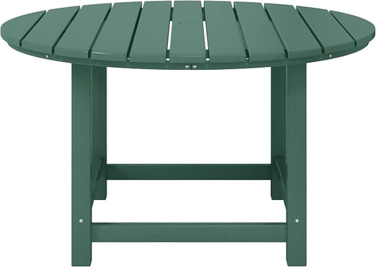 WestinTrends Malibu Kids Outdoor Patio Furniture HDPE 38" Wide Round Dining Table, Dark Green