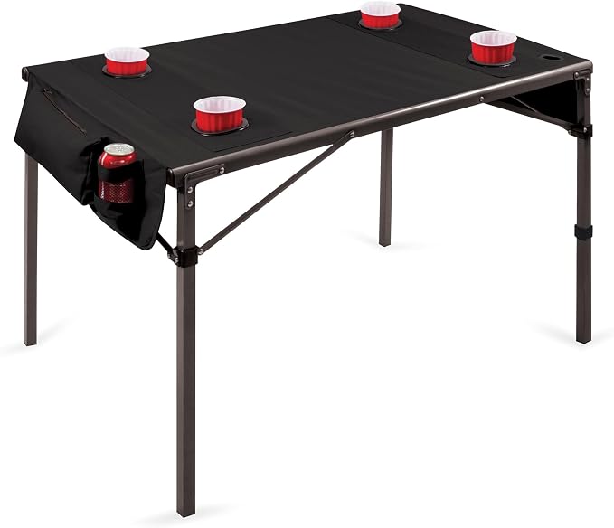 ONIVA - a Picnic Time Brand Travel Portable Soft Top Folding Table for Camping and Outdoors with Carry Bag, (Black) 6 x 6 x 43