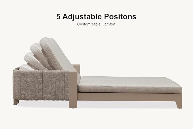 PURPLE LEAF Patio Furniture Set with 2-Person Chaise Lounge 8 Pieces Outdoor Conversation Sets PP Rope Patio Sofa with Cushions Manual Weaving Deep Seating Furniture for Porch Lawn Backyard Beige